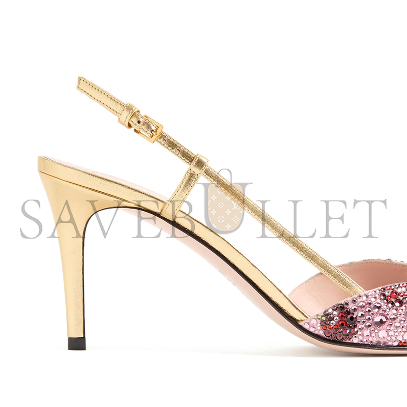 VALENTINO VLOGO SIGNATURE SLINGBACK DÉCOLLETÉ WITH CHERRYFIC EMBROIDERY 80MM 8W2S0R01SIA_A4W